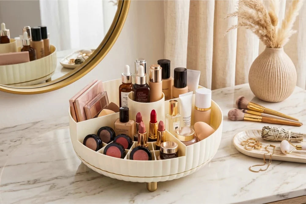 360-Degree Rotating Cosmetic & Makeup Organizer Rack