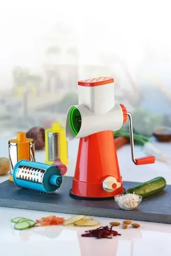 Multifunctional Rotary Drum Cheese Grater & Vegetable Slicer