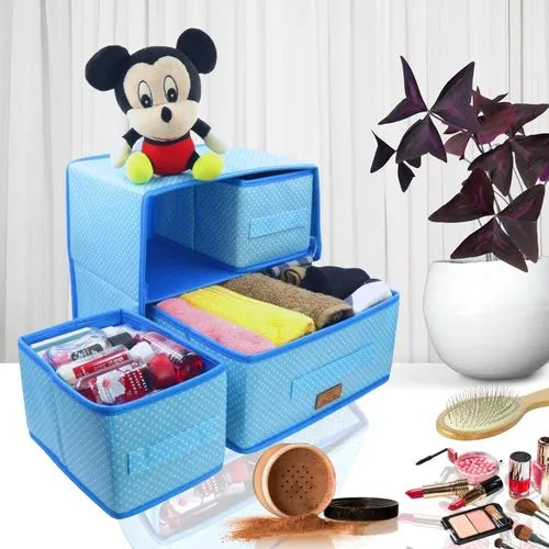 Foldable Fabric Storage Box Organizer for Clothes & Sarees
