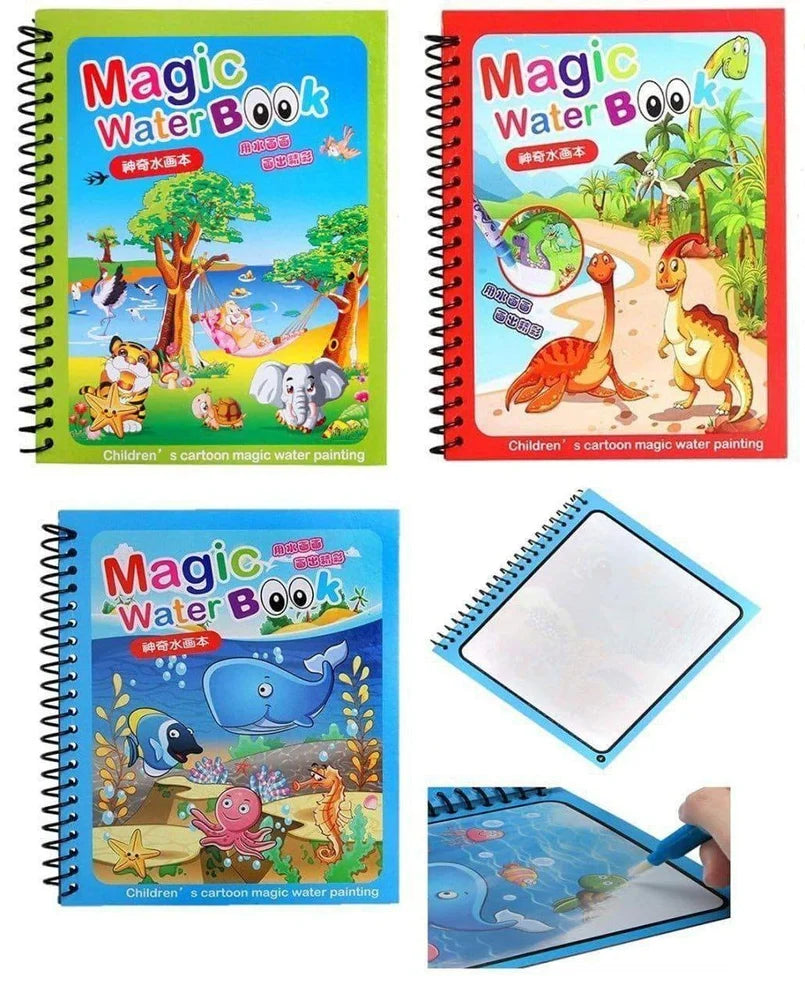 Reusable Magic Water Drawing Book with Pen for Kids