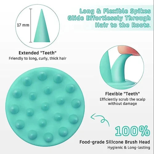 Silicone Anti-Hair Fall Scalp Massager & Shampoo Brush