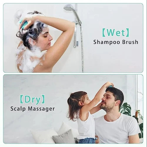 Silicone Anti-Hair Fall Scalp Massager & Shampoo Brush