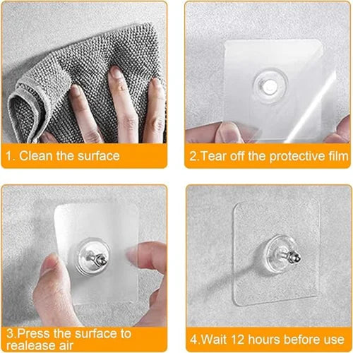 Non-Marking Adhesive Photo Frame Hooks - Heavy Duty Wall Hanging Screws for Pictures & Decor