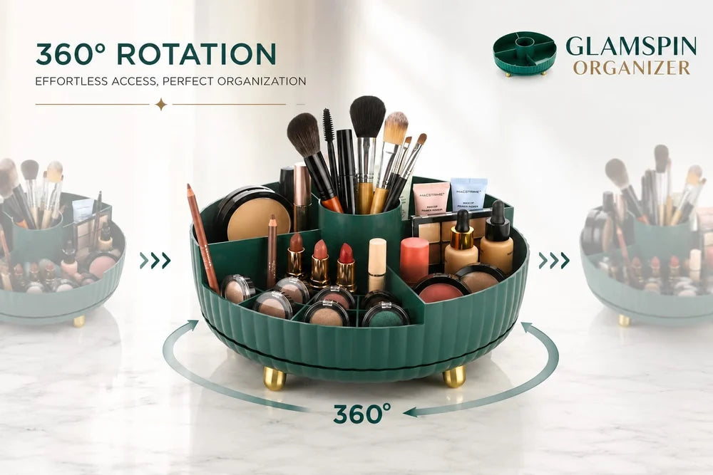 360-Degree Rotating Cosmetic & Makeup Organizer Rack