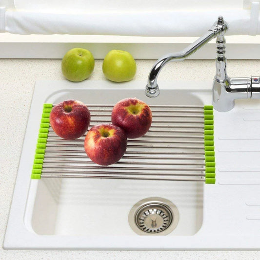 Roll-Up Foldable Over-the-Sink Stainless Steel Dish Drying Rack