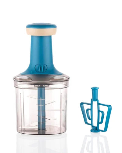 Manual Hand Press 4-Blade Vegetable & Onion Chopper for Kitchen