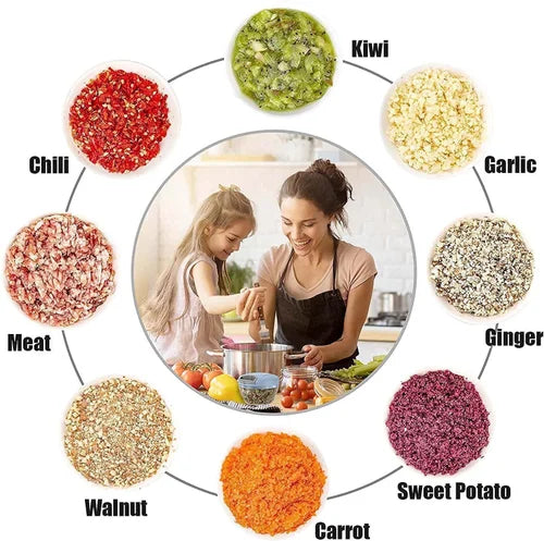 Manual Hand Press 4-Blade Vegetable & Onion Chopper for Kitchen