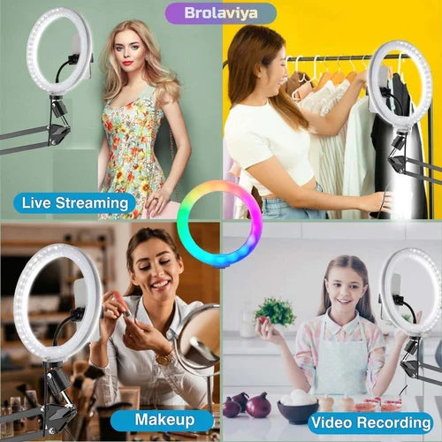 Flexible Phone Stand with Ring Light