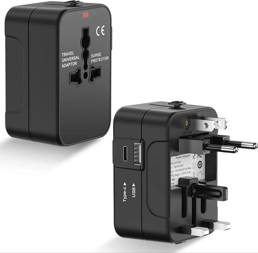 Universal Travel Adapter with Dual USB