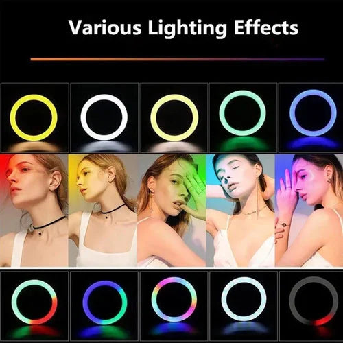 Flexible Phone Stand with Ring Light