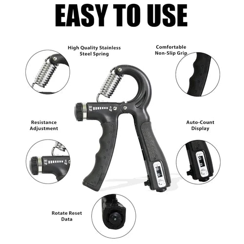 Adjustable Hand Grip Strengthener with Counter