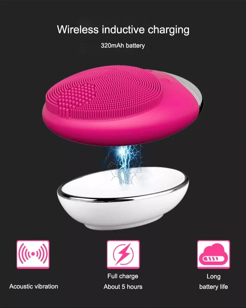 Electric Silicone Facial Cleansing Brush & Skin Massager