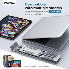 Portable & Foldable Aluminum Laptop Stand with Adjustable Height & Overheating Protection