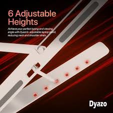 Portable & Foldable Aluminum Laptop Stand with Adjustable Height & Overheating Protection
