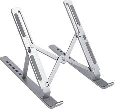 Portable & Foldable Aluminum Laptop Stand with Adjustable Height & Overheating Protection