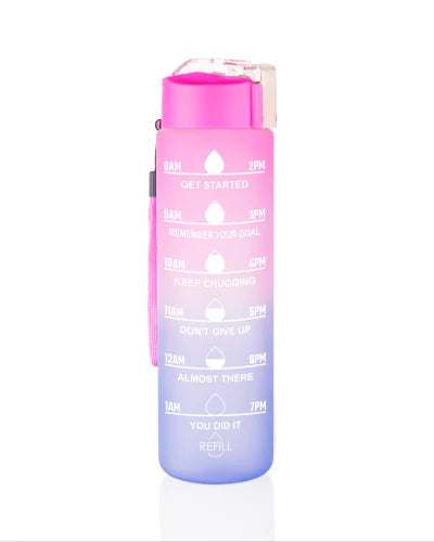 1 Litre Motivational Fitness Water Bottle with Time Marker