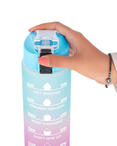 1 Litre Motivational Fitness Water Bottle with Time Marker
