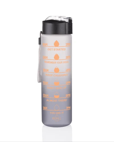1 Litre Motivational Fitness Water Bottle with Time Marker