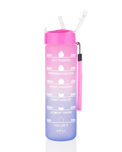 1 Litre Motivational Fitness Water Bottle with Time Marker