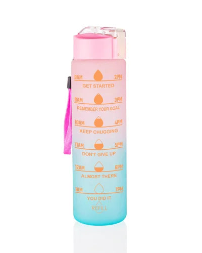 1 Litre Motivational Fitness Water Bottle with Time Marker