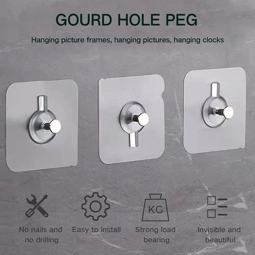 Non-Marking Adhesive Photo Frame Hooks - Heavy Duty Wall Hanging Screws for Pictures & Decor