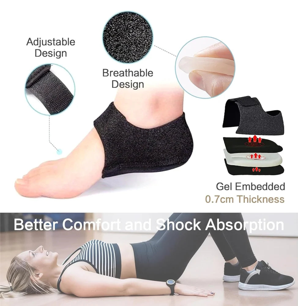 Silicone Gel Heel Protectors – Adjustable Heel Cups for Cushioning & Shock Absorption