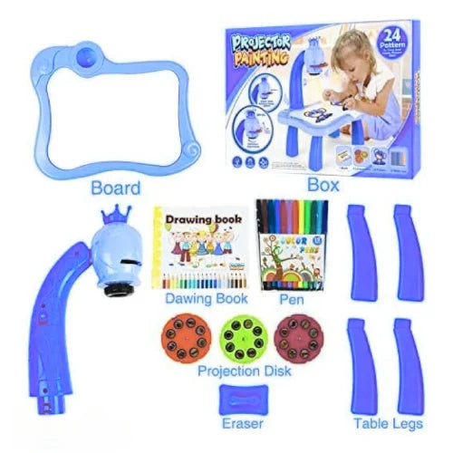 Kids Educational Projection Drawing Desk with Light & Music