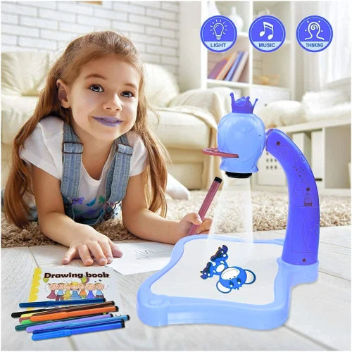 Kids Educational Projection Drawing Desk with Light & Music