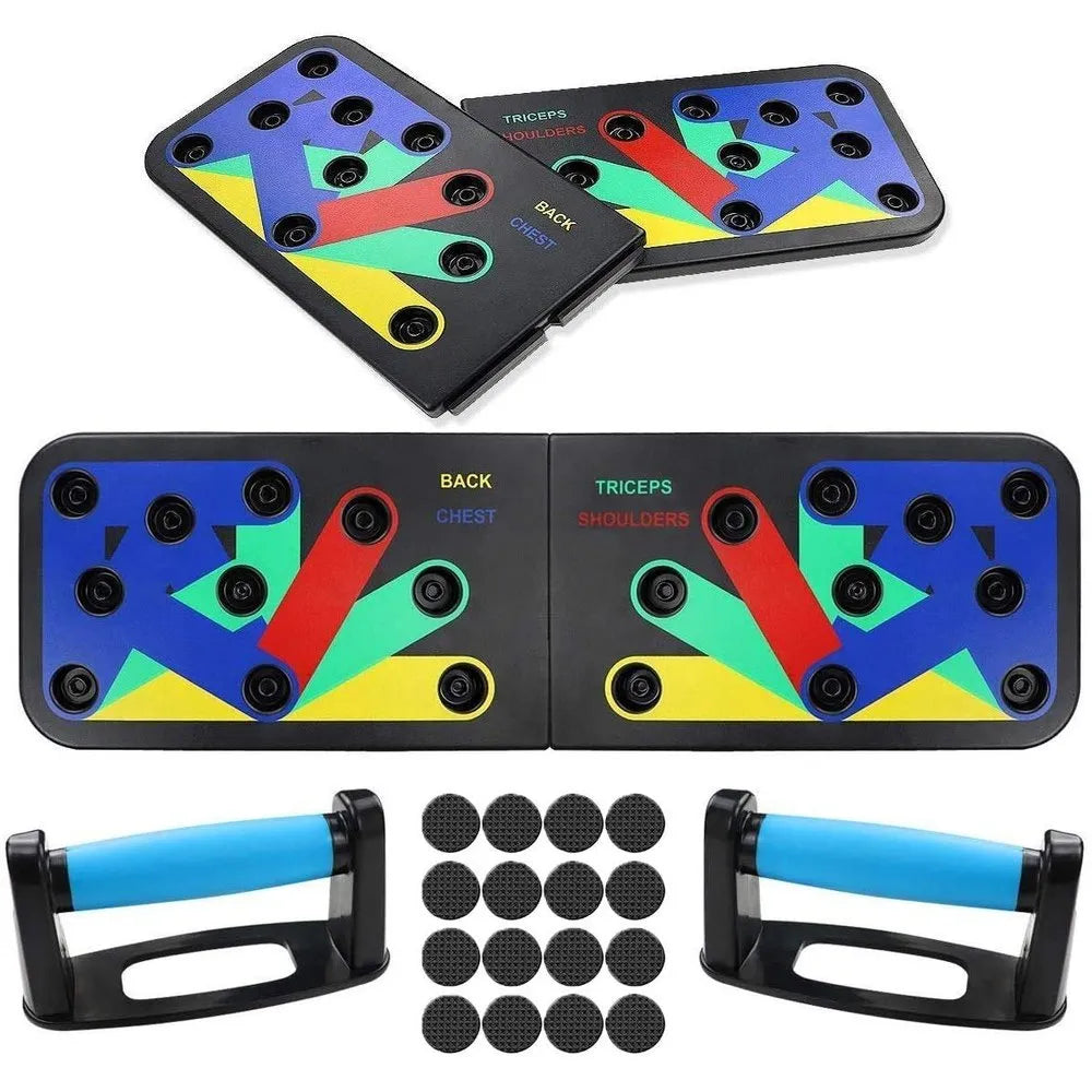 9-in-1 Multi-Color Code Push-Up Board System for Home Gym