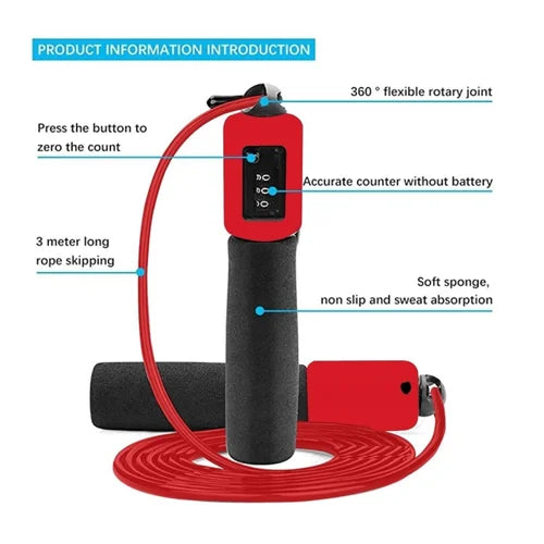 Adjustable Fitness Skipping Jump Rope with Digital Counter