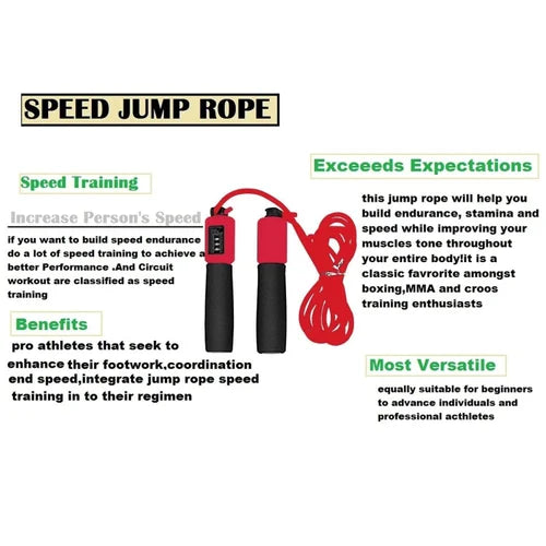 Adjustable Fitness Skipping Jump Rope with Digital Counter