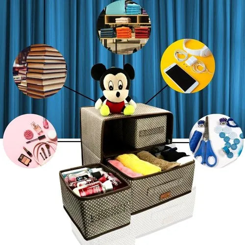 Foldable Fabric Storage Box Organizer for Clothes & Sarees