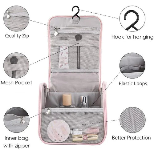 Travel-Friendly Waterproof Cosmetic & Toiletry Organizer Bag