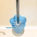 Wall-Mounted Flexible Silicone Toilet Brush with Holder